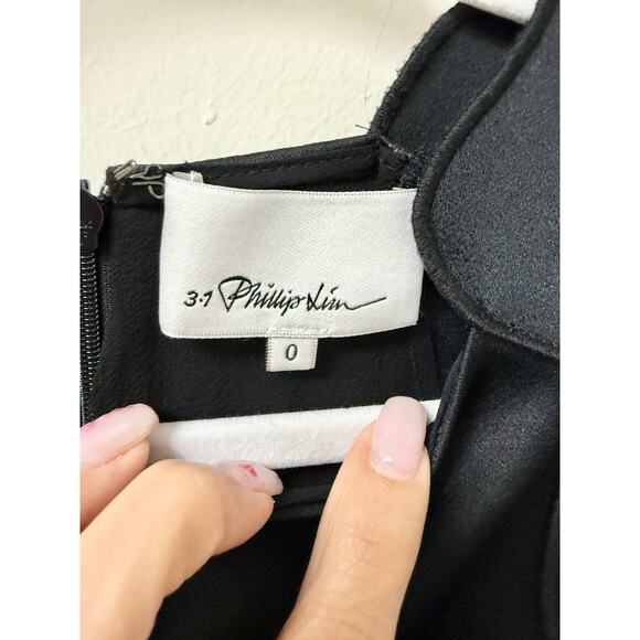 3.1 Phillip Lim Ric Rac Crepe Satin Tank Top & Mini Skirt Set Black Women's 0/00 - Picture 3 of 8